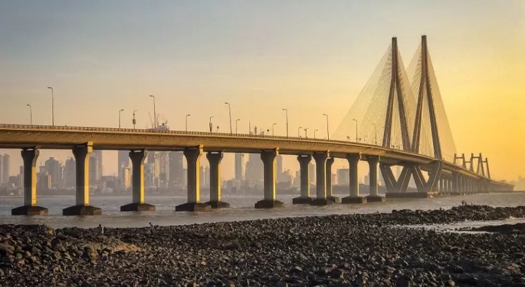 Bandra-Worli Sea Link at sunset, Mumbai