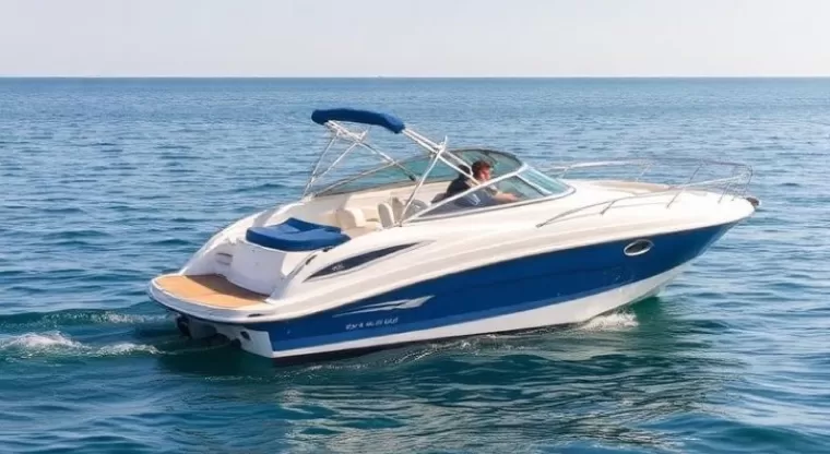 Speed boat on the sea for rides at Juhu Beach, Mumbai