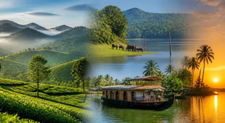 Exotic Kerala Munnar Thekkady and Alleppey Tour Package 4N/5D