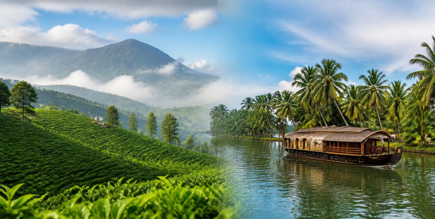 Kerala Munnar and Alleppey Houseboat Tour Package 3N/4D