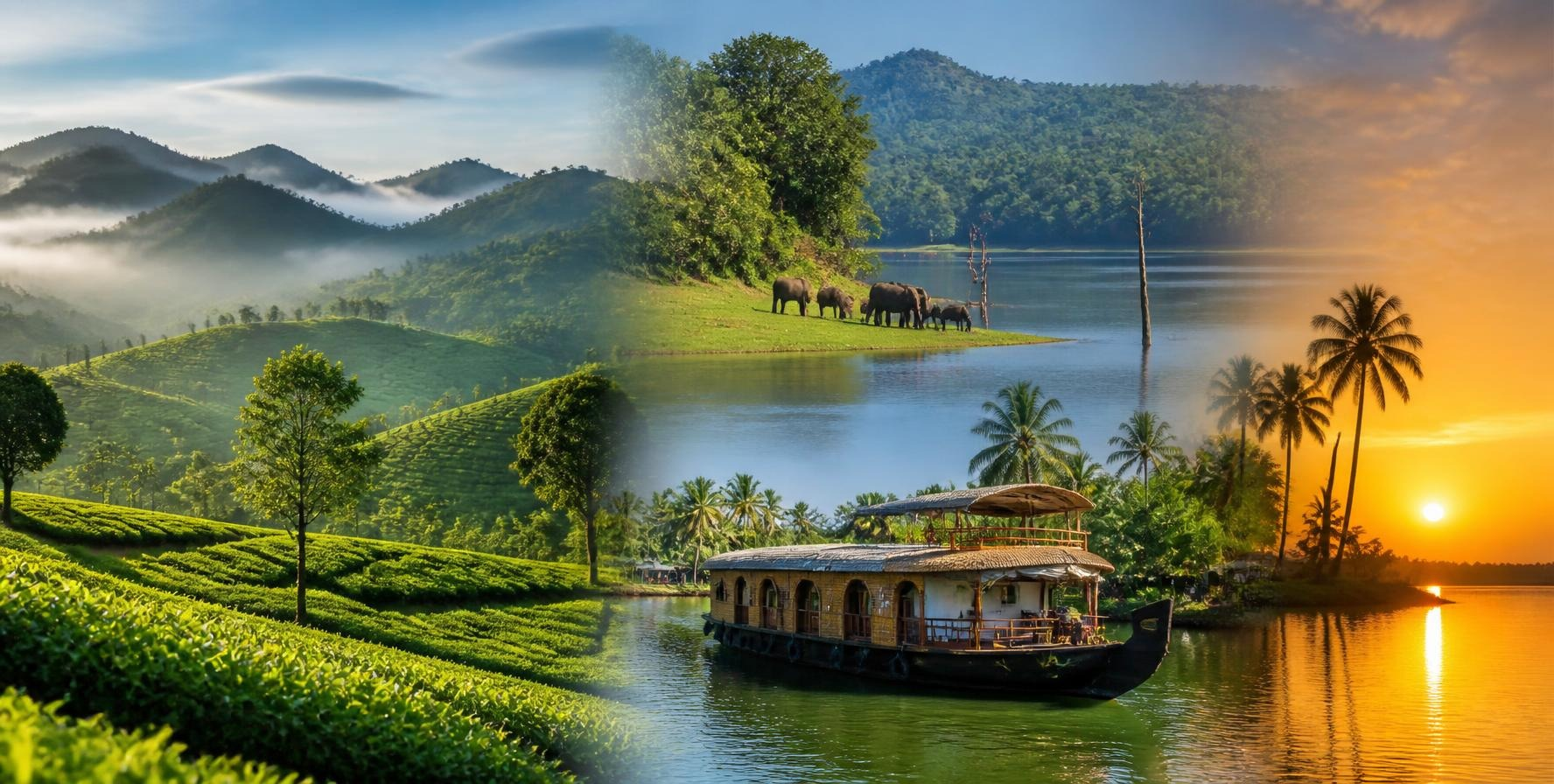 Exotic Kerala Munnar Thekkady and Alleppey Tour Package 4N/5D